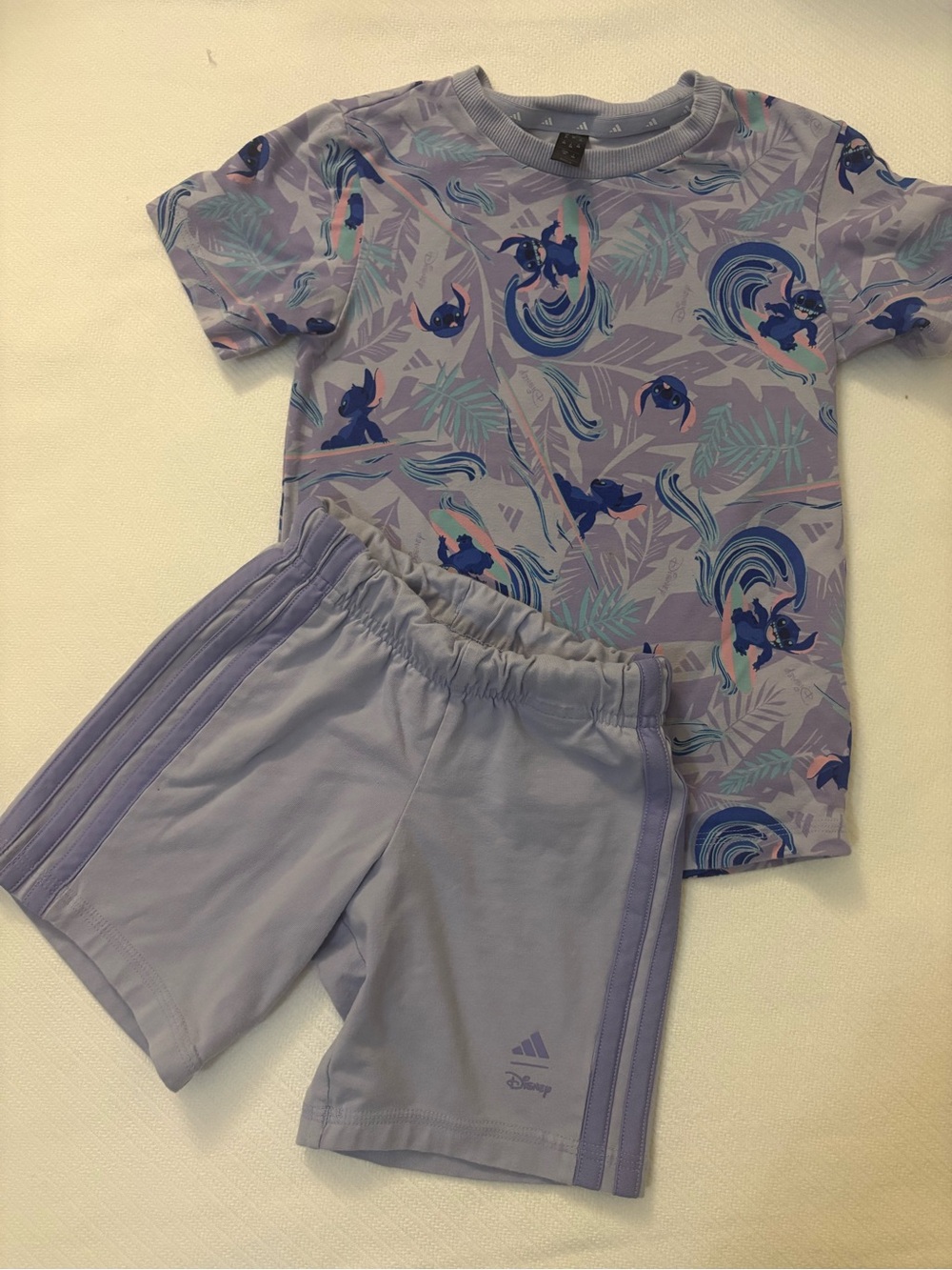 Adidas x Disney Stitch Kids Tee and Shorts Set with - unisex